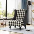 28 High-Back Upholstered Club Chair with Birch Legs