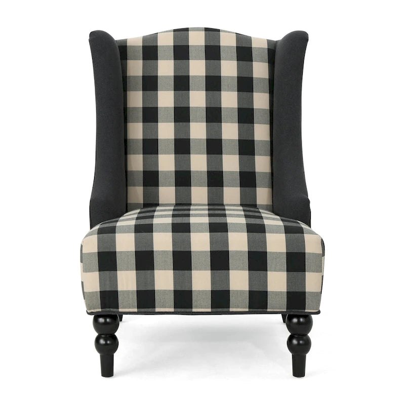 28 High-Back Upholstered Club Chair with Birch Legs