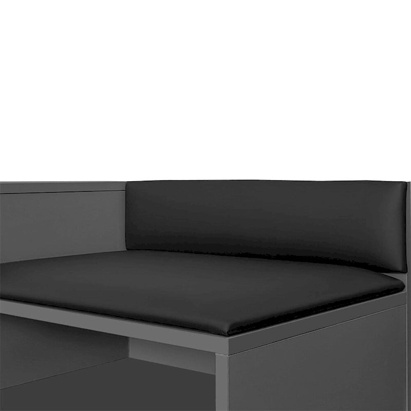 Modern Shoe Storage Bench with Hidden Storage and Upholstered Cushions