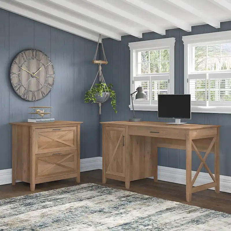 54W Computer Desk with Storage and Cabinet