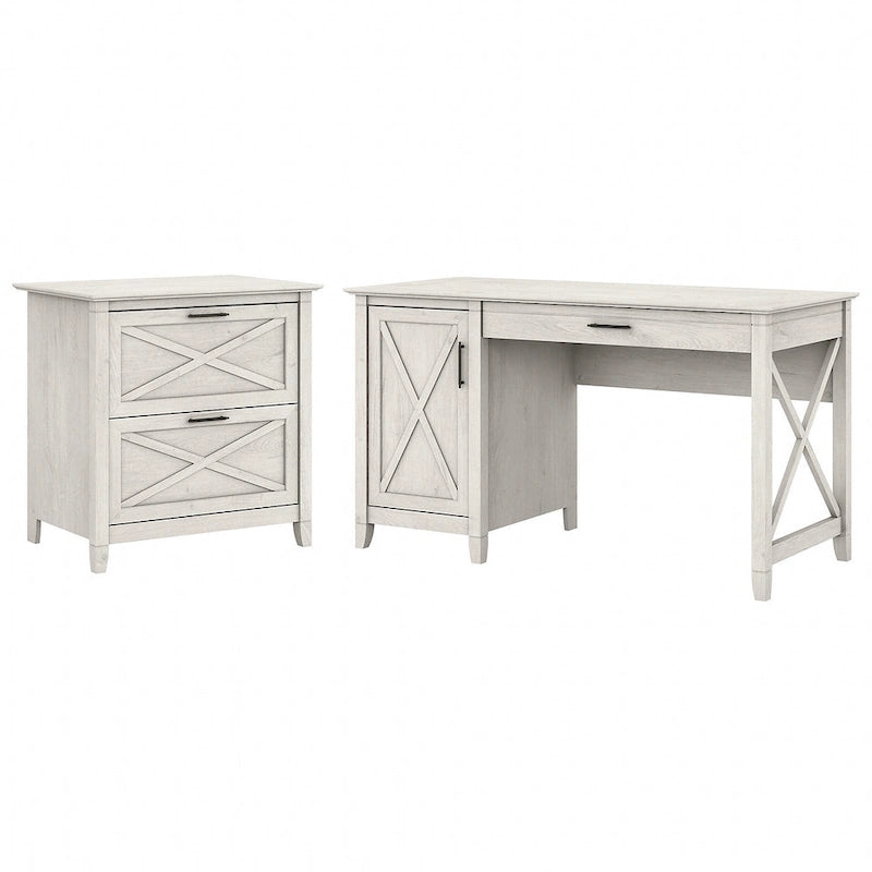 54W Computer Desk with Storage and Cabinet