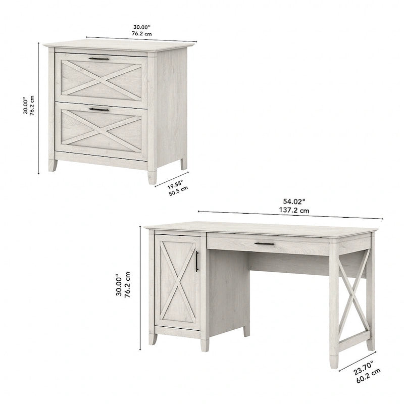 54W Computer Desk with Storage and Cabinet