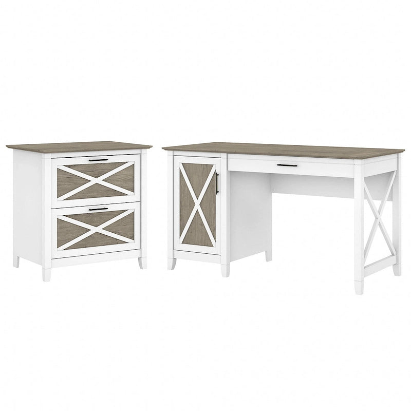 54W Computer Desk with Storage and Cabinet