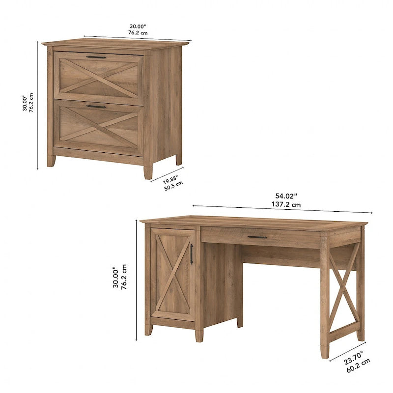 54W Computer Desk with Storage and Cabinet