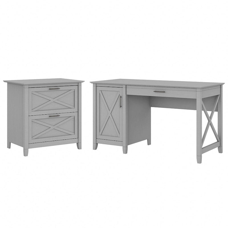 54W Computer Desk with Storage and Cabinet