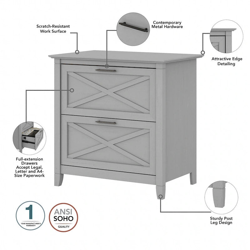 54W Computer Desk with Storage and Cabinet