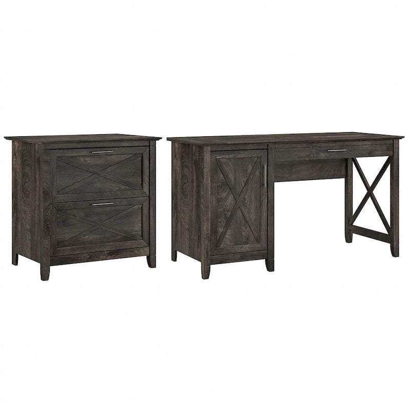 54W Computer Desk with Storage and Cabinet