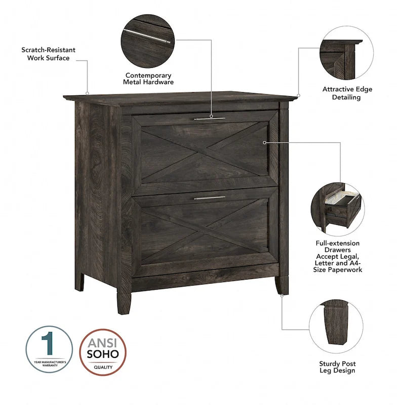 54W Computer Desk with Storage and Cabinet