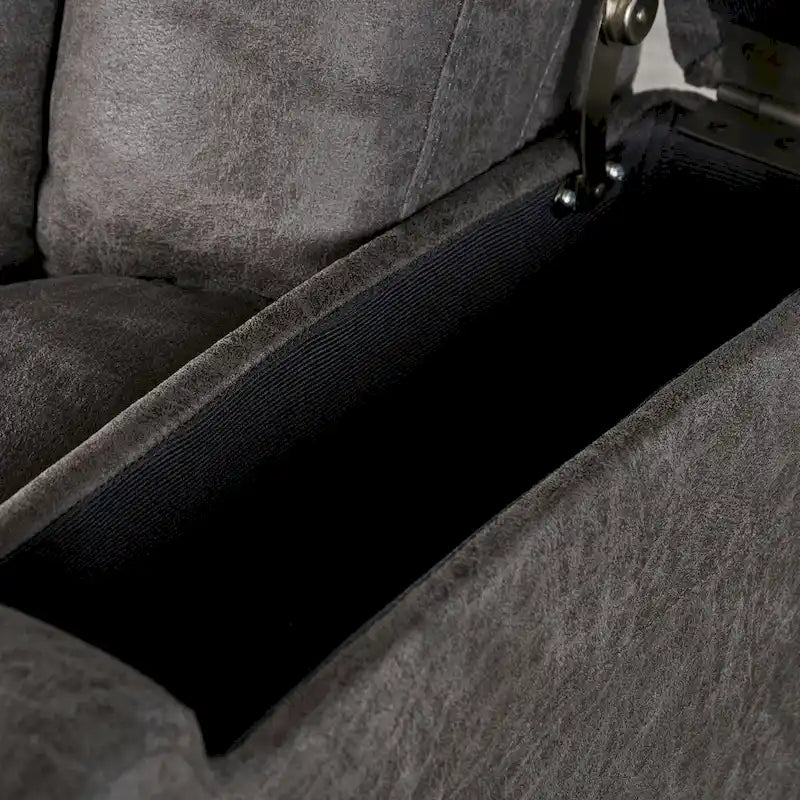 33 Wide Power Standard Recliner Chair with Arm Storage and USB, Slate