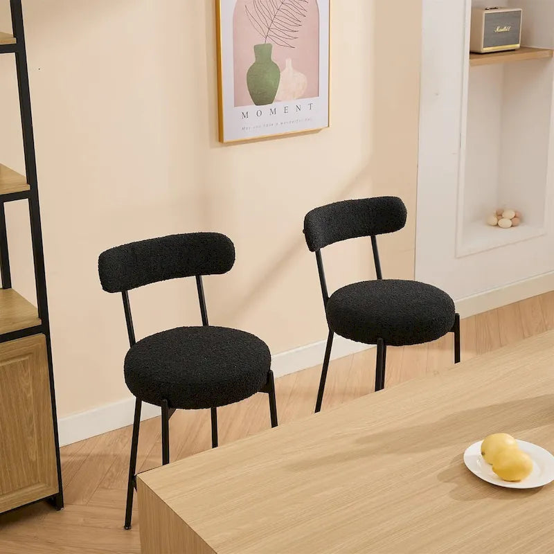 27 Modern Counter Stools Set of 2, Leather Bar Stools with Back & Pedals & Metal Legs