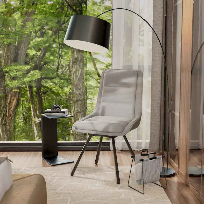 2er-Set Esszimmerstühle, moderne Esszimmerstühle im Mid-Century-Stil, armlehnenloser minimalistischer Einzelstuhl mit Drehfunktion