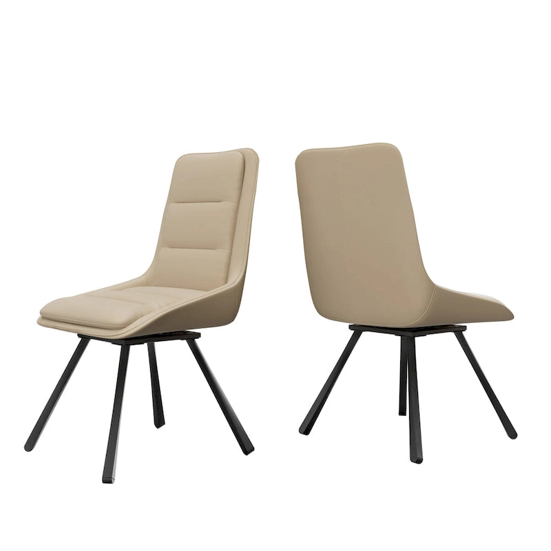 2er-Set Esszimmerstühle, moderne Esszimmerstühle im Mid-Century-Stil, armlehnenloser minimalistischer Einzelstuhl mit Drehfunktion