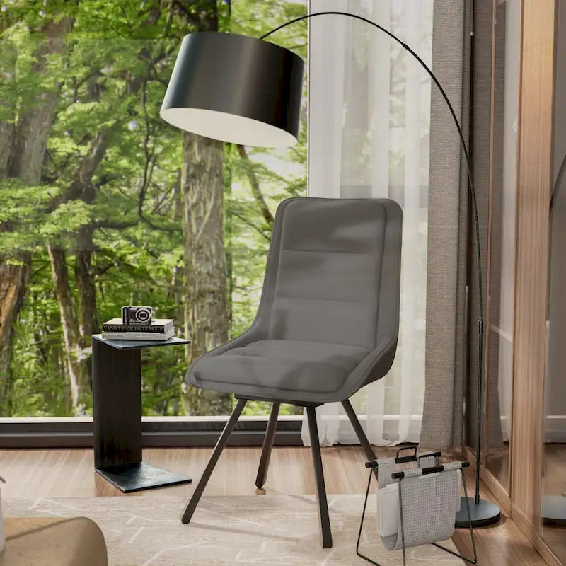 2er-Set Esszimmerstühle, moderne Esszimmerstühle im Mid-Century-Stil, armlehnenloser minimalistischer Einzelstuhl mit Drehfunktion