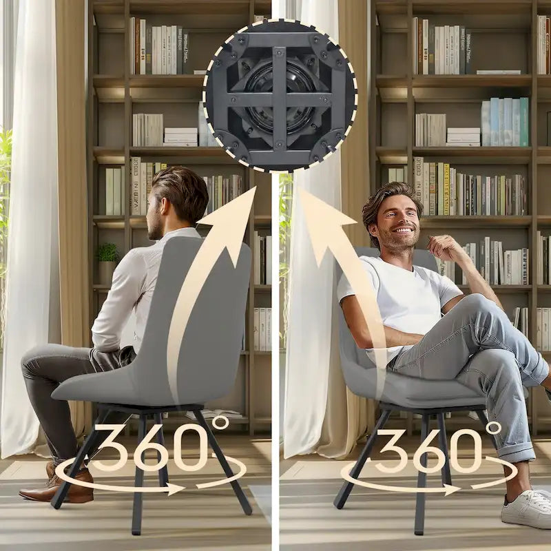 2er-Set Esszimmerstühle, moderne Esszimmerstühle im Mid-Century-Stil, armlehnenloser minimalistischer Einzelstuhl mit Drehfunktion