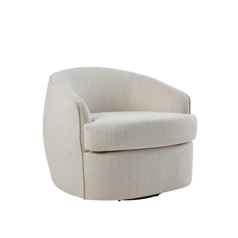 Performance Fabric 360 Swivel Barrel Chair with High-Density Foam Cushions