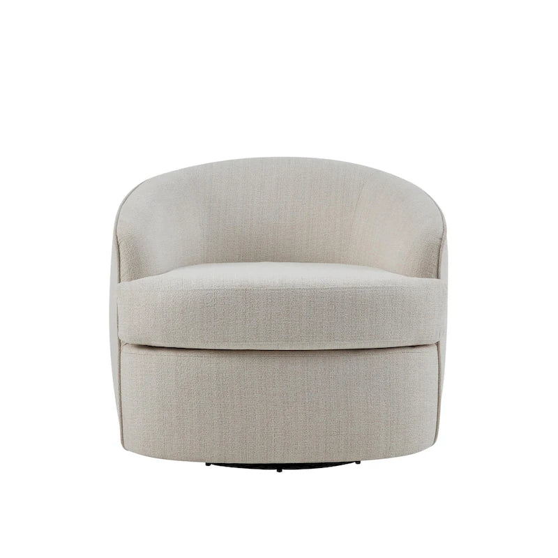 Performance Fabric 360 Swivel Barrel Chair with High-Density Foam Cushions