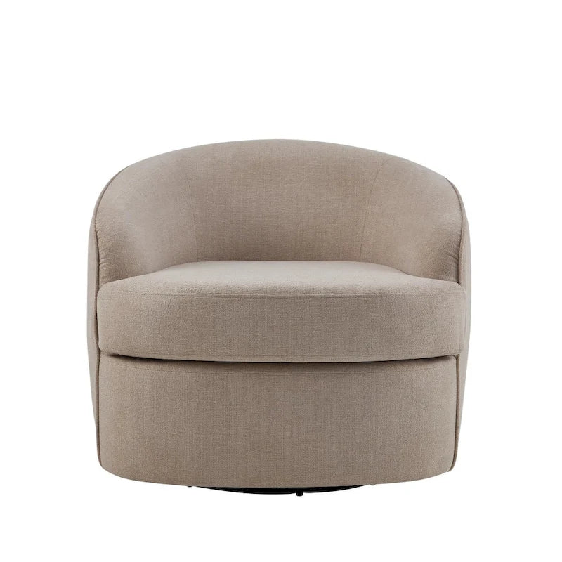 Performance Fabric 360 Swivel Barrel Chair with High-Density Foam Cushions