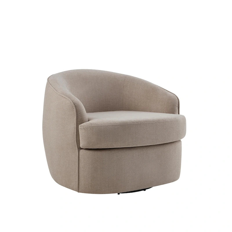 Performance Fabric 360 Swivel Barrel Chair with High-Density Foam Cushions