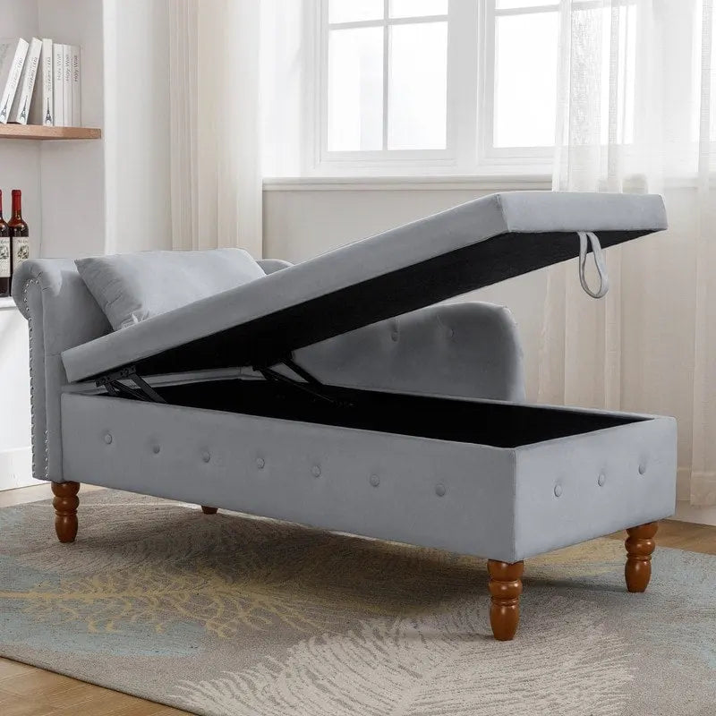 Indoor-Loungesessel, Samt-Loungesessel fürs Schlafzimmer mit Stauraum und Kissen, moderner Polstersessel mit gerollten Armlehnen