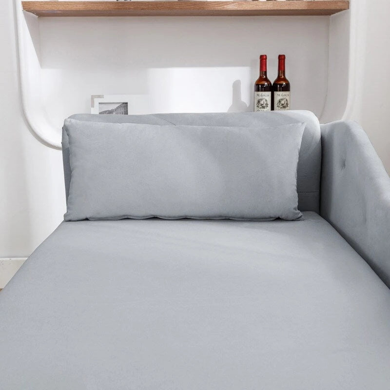 Indoor-Loungesessel, Samt-Loungesessel fürs Schlafzimmer mit Stauraum und Kissen, moderner Polstersessel mit gerollten Armlehnen
