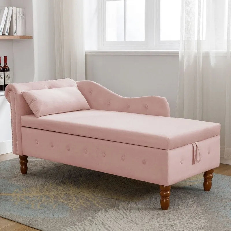 Indoor-Loungesessel, Samt-Loungesessel fürs Schlafzimmer mit Stauraum und Kissen, moderner Polstersessel mit gerollten Armlehnen