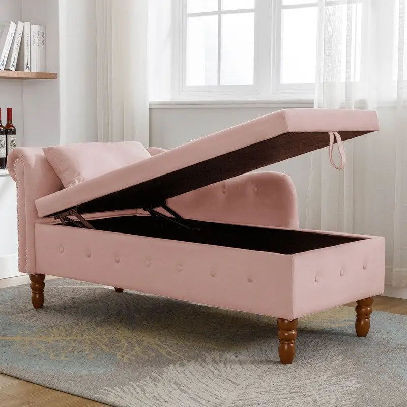 Indoor-Loungesessel, Samt-Loungesessel fürs Schlafzimmer mit Stauraum und Kissen, moderner Polstersessel mit gerollten Armlehnen