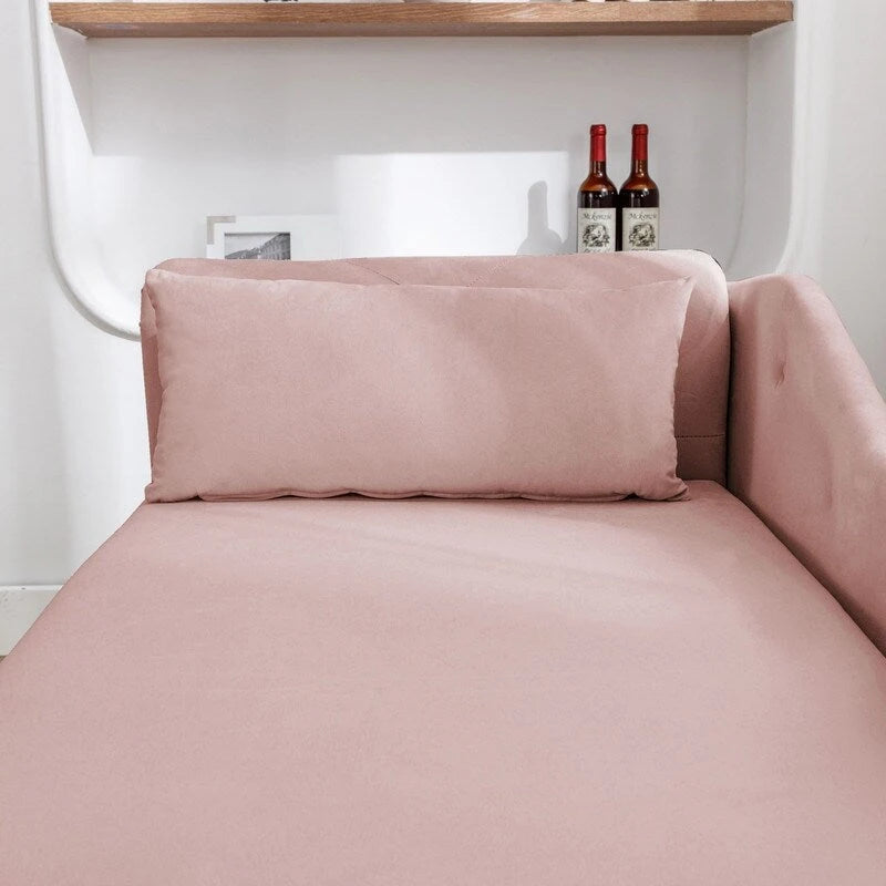 Indoor-Loungesessel, Samt-Loungesessel fürs Schlafzimmer mit Stauraum und Kissen, moderner Polstersessel mit gerollten Armlehnen