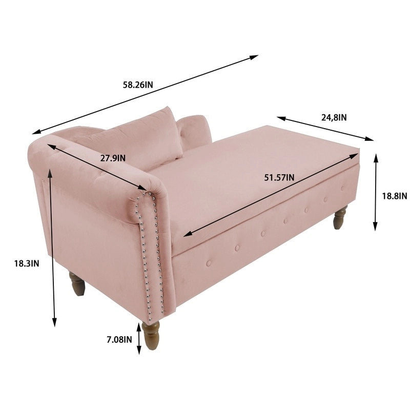 Indoor-Loungesessel, Samt-Loungesessel fürs Schlafzimmer mit Stauraum und Kissen, moderner Polstersessel mit gerollten Armlehnen
