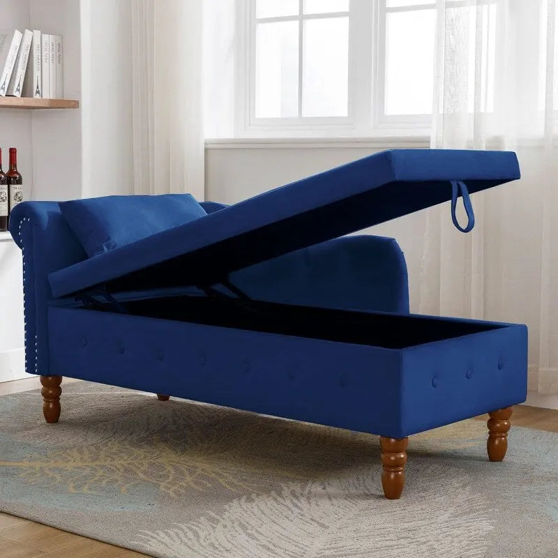 Indoor-Loungesessel, Samt-Loungesessel fürs Schlafzimmer mit Stauraum und Kissen, moderner Polstersessel mit gerollten Armlehnen