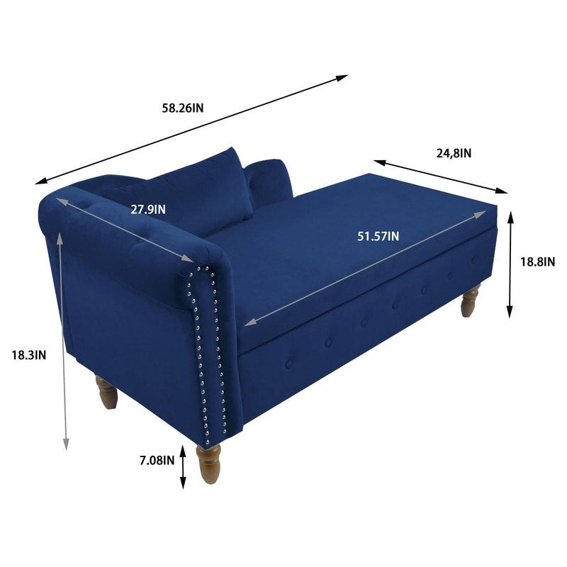 Indoor-Loungesessel, Samt-Loungesessel fürs Schlafzimmer mit Stauraum und Kissen, moderner Polstersessel mit gerollten Armlehnen