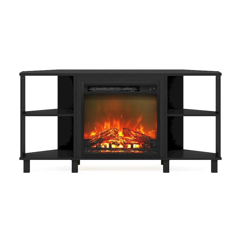 Metal Leg Corner Fireplace TV Stand for TV up to 55