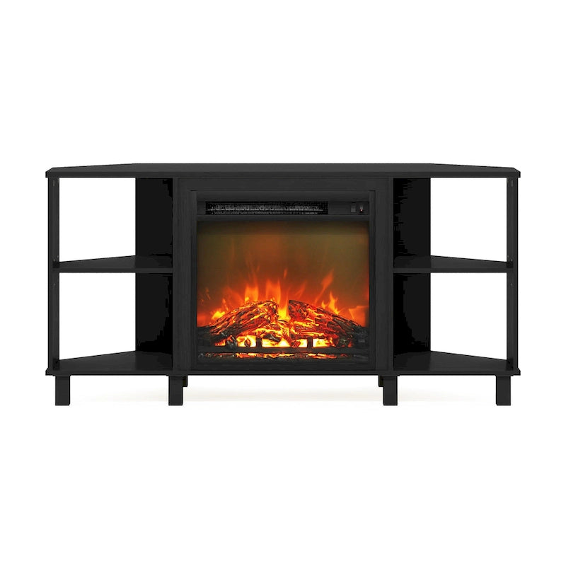 Metal Leg Corner Fireplace TV Stand for TV up to 55