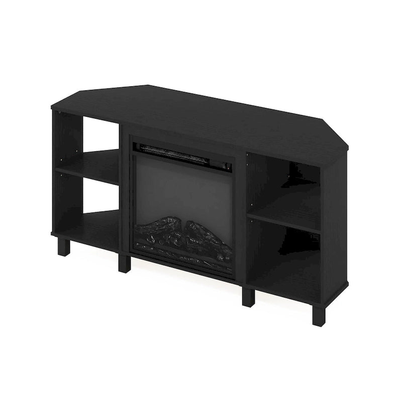 Eck-TV-Ständer mit Metallbeinen und Kamin für Fernseher bis 55