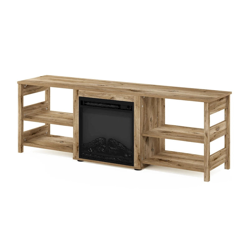 Eck-TV-Ständer mit Metallbeinen und Kamin für Fernseher bis 55