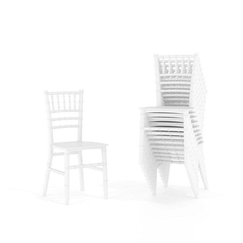 Kids Resin Stacking Chiavari Chairs for Formal Events (Set of 10)