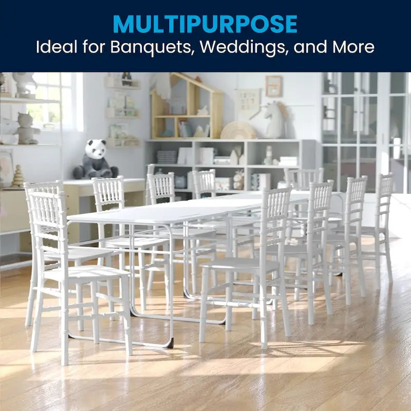 Kids Resin Stacking Chiavari Chairs for Formal Events (Set of 10)