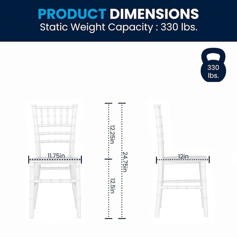 Kids Resin Stacking Chiavari Chairs for Formal Events (Set of 10)