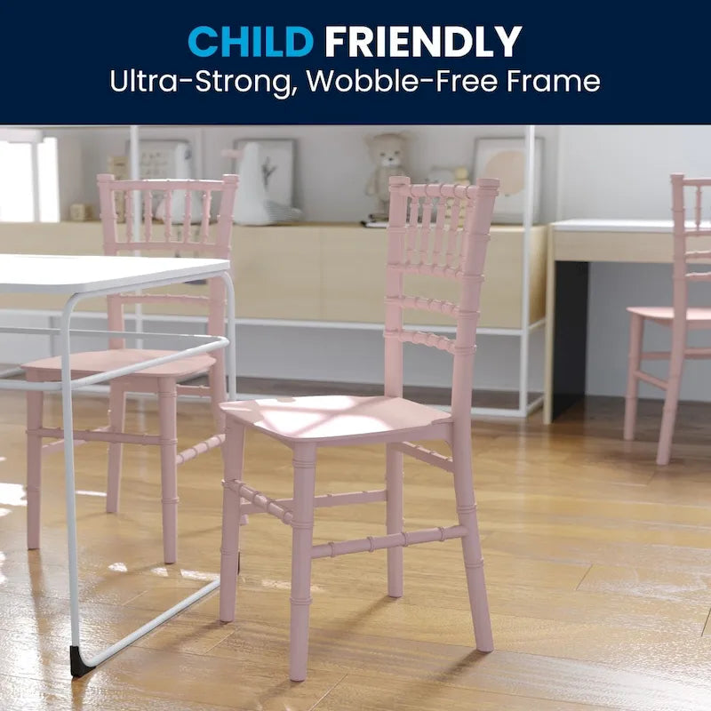 Kids Resin Stacking Chiavari Chairs for Formal Events (Set of 10)