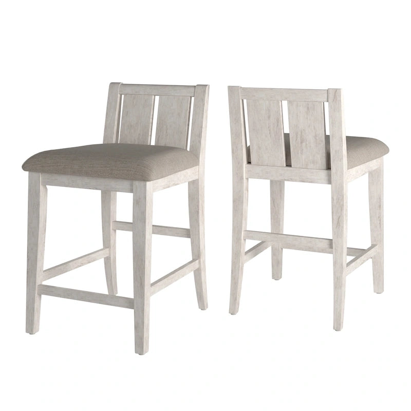 Two-Tone Fabric Counter Height Chair (Set of 2)