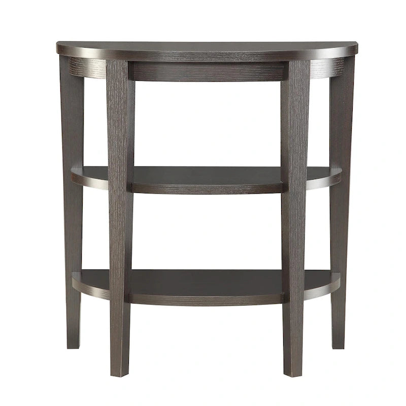Half-Circle Console Table with Shelves
