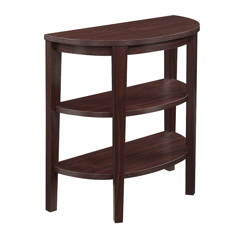Half-Circle Console Table with Shelves