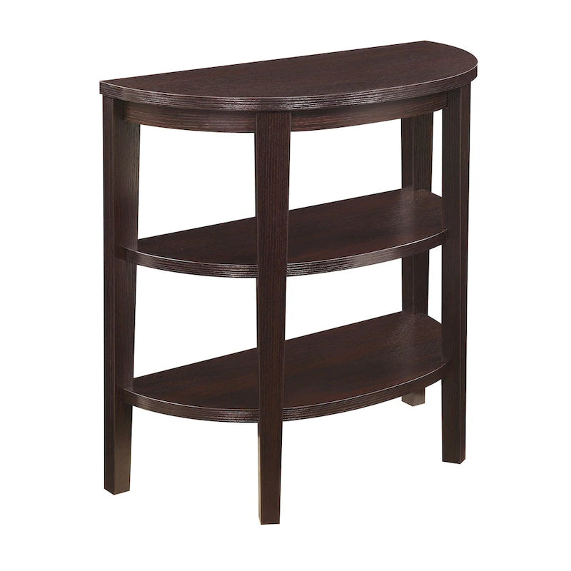 Half-Circle Console Table with Shelves