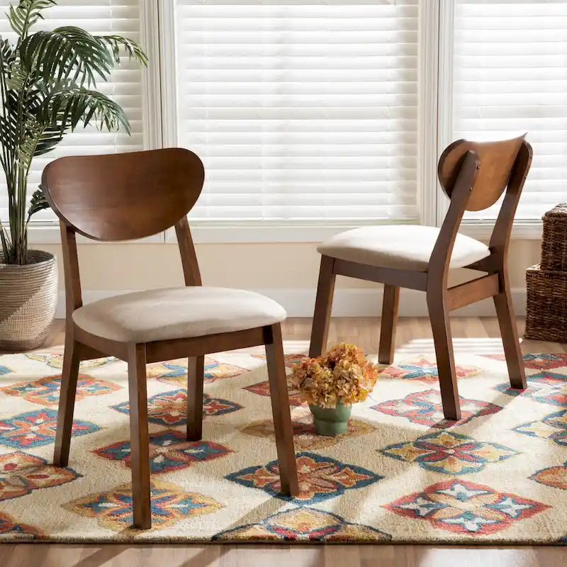 Mid-Century Modern 2-Piece Dining Chair Set