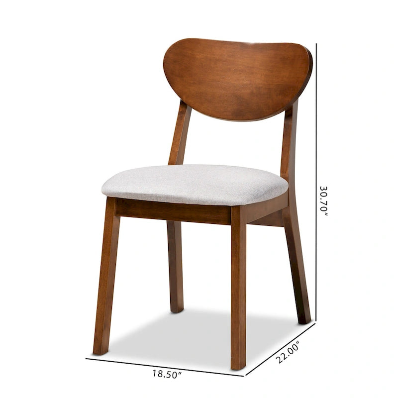 Mid-Century Modern 2-Piece Dining Chair Set
