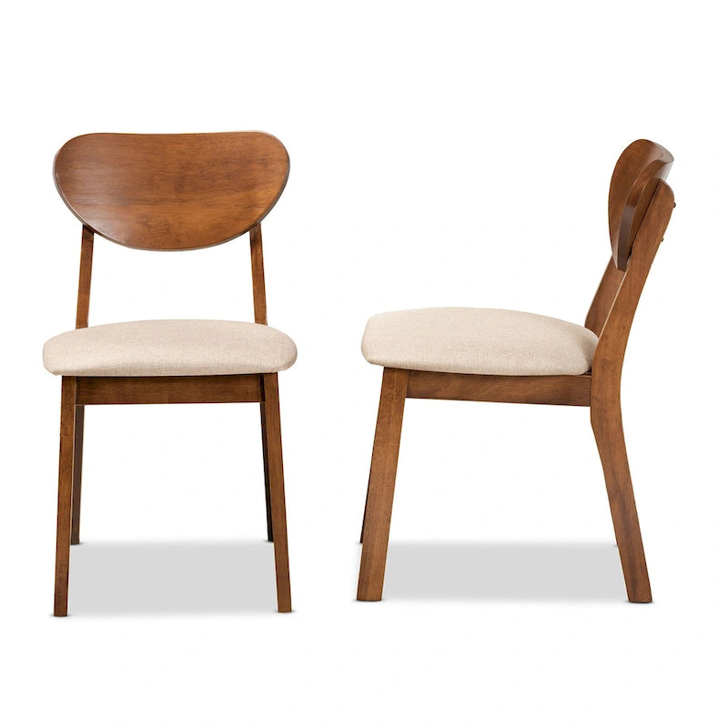 Mid-Century Modern 2-Piece Dining Chair Set