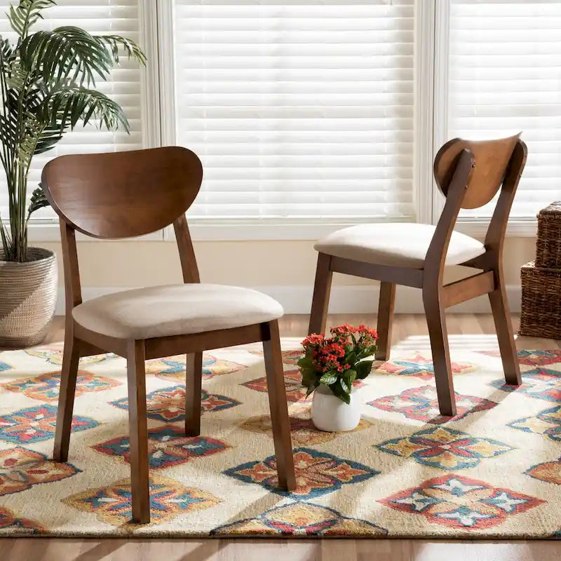 Mid-Century Modern 2-Piece Dining Chair Set