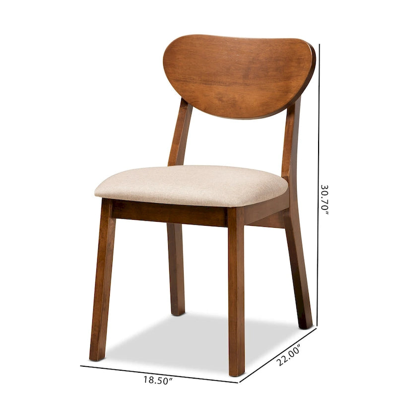 Mid-Century Modern 2-Piece Dining Chair Set
