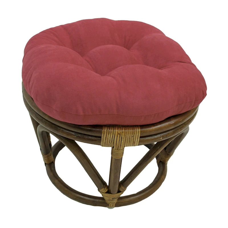 Bali 18-inch Footstool with Microsuede Cushion