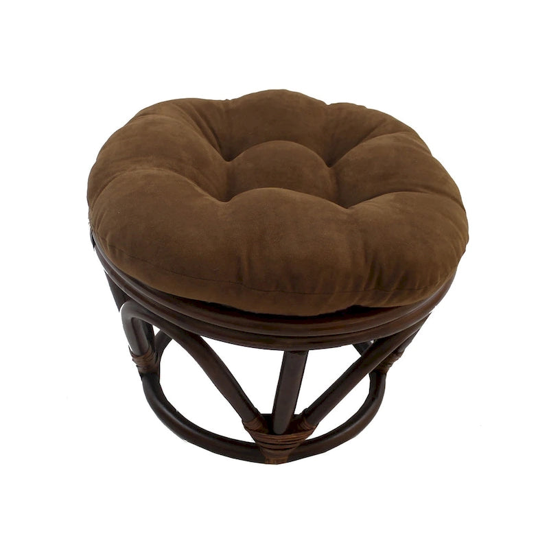 Bali-Fußhocker, 18 Zoll, mit Microsuede-Polster