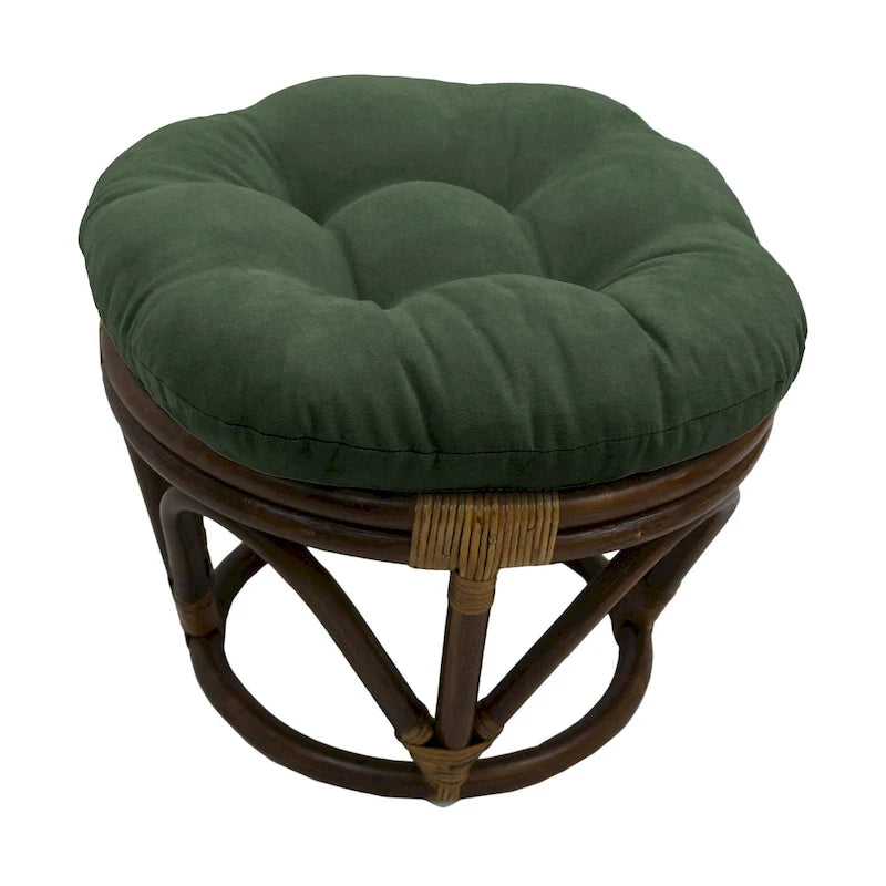 Bali-Fußhocker, 18 Zoll, mit Microsuede-Polster